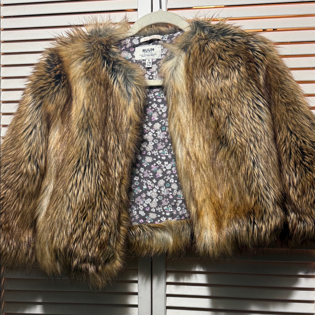Ruum Kids Faux Fur Cape - Brown